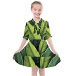 Banana leaves pattern Kids  All Frills Chiffon Dress