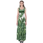 Tropical leaves Empire Waist Maxi Dress