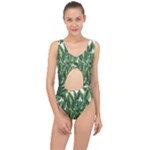 Tropical leaves Center Cut Out Swimsuit