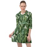 Tropical leaves Mini Skater Shirt Dress