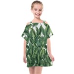 Tropical leaves Kids  One Piece Chiffon Dress