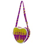 Yellow And Purple In Harmony Heart Shoulder Bag