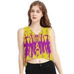 Yellow And Purple In Harmony V-Neck Cropped Tank Top