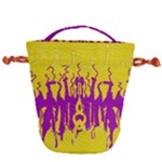 Yellow And Purple In Harmony Drawstring Bucket Bag