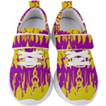 Yellow And Purple In Harmony Kids  Velcro Strap Shoes