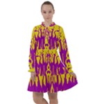 Yellow And Purple In Harmony All Frills Chiffon Dress