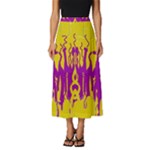 Yellow And Purple In Harmony Classic Midi Chiffon Skirt