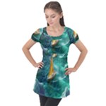 Lion King Of The Jungle Nature Puff Sleeve Tunic Top