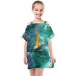 Mountain Wolf Tree Nature Moon Kids  One Piece Chiffon Dress