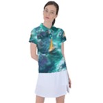 Mountain Wolf Tree Nature Moon Women s Polo T-Shirt