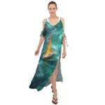 Double Exposure Flower Maxi Chiffon Cover Up Dress