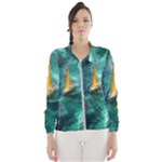 Mountains Sunset Landscape Nature Women s Windbreaker