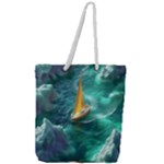 Valley Night Mountains Full Print Rope Handle Tote (Large)