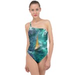 Valley Night Mountains Classic One Shoulder Swimsuit