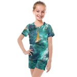 Valley Night Mountains Kids  Mesh T-Shirt and Shorts Set