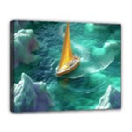 Dolphin Swimming Sea Ocean Canvas 14  x 11  (Stretched)