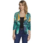 Valley Night Mountains Women s One-Button 3/4 Sleeve Short Jacket