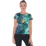 Dolphin Swimming Sea Ocean Short Sleeve Sports Top 