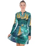 Dolphin Sea Ocean Long Sleeve Panel Dress