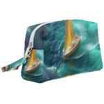 Dolphin Swimming Sea Ocean Wristlet Pouch Bag (Large)
