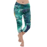 Dolphin Sea Ocean Lightweight Velour Capri Yoga Leggings