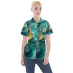 Dolphin Sea Ocean Women s Short Sleeve Pocket Shirt