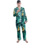 Dolphins Sea Ocean Men s Long Sleeve Satin Pajamas Set