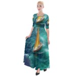 Dolphins Sea Ocean Half Sleeves Maxi Dress