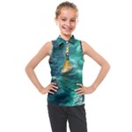 Dolphins Sea Ocean Kids  Sleeveless Polo T-Shirt