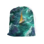 Dolphins Sea Ocean Water Drawstring Pouch (XL)