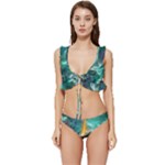 Moon Moonlit Forest Fantasy Midnight Low Cut Ruffle Edge Bikini Set