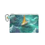 Dolphins Sea Ocean Water Canvas Cosmetic Bag (Small)