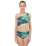 Dolphins Sea Ocean Water Spliced Up Two Piece Swimsuit