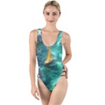 Dolphins Sea Ocean Water High Leg Strappy Swimsuit