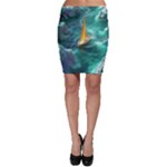 Silk Waves Abstract Bodycon Skirt