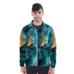 Silk Waves Abstract Men s Windbreaker