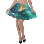 Silk Waves Abstract Velvet Skater Skirt