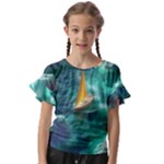 Silk Waves Abstract Kids  Cut Out Flutter Sleeves