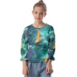 Countryside Landscape Nature Kids  Cuff Sleeve Top