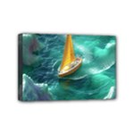 Seascape Boat Sailing Mini Canvas 6  x 4  (Stretched)