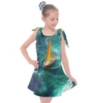 Seascape Boat Sailing Kids  Tie Up Tunic Dress