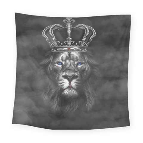 Lion King Of The Jungle Nature Square Tapestry (Large) from ArtsNow.com