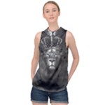 Lion King Of The Jungle Nature High Neck Satin Top