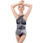 Mountain Wolf Tree Nature Moon Cross Front Low Back Swimsuit
