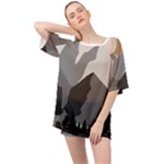 Mountain Wolf Tree Nature Moon Oversized Chiffon Top