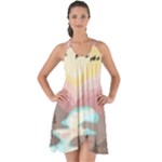 Mountain Birds River Sunset Nature Show Some Back Chiffon Dress