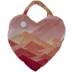 Mountains Sunset Landscape Nature Giant Heart Shaped Tote
