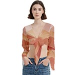 Mountains Sunset Landscape Nature Trumpet Sleeve Cropped Top