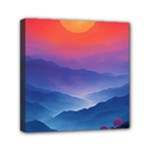 Valley Night Mountains Mini Canvas 6  x 6  (Stretched)