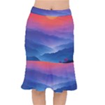 Valley Night Mountains Short Mermaid Skirt